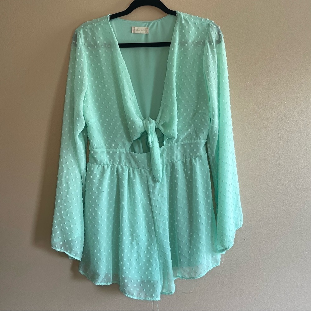 Altar’d State, size Large Flirty and feminine mint green romper